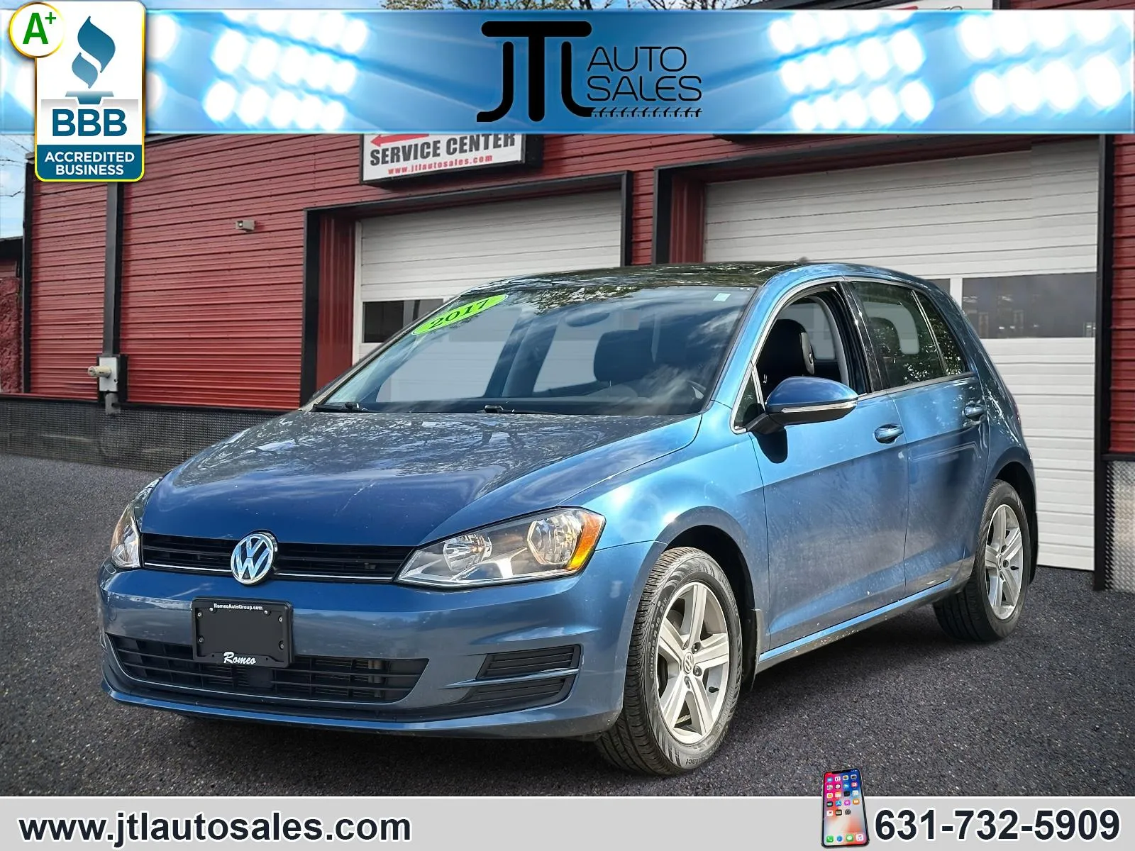 Blue 2017 Volkswagen Golf 1.8T 4-Door Wolfsburg Edition Auto for sale in Selden, NY