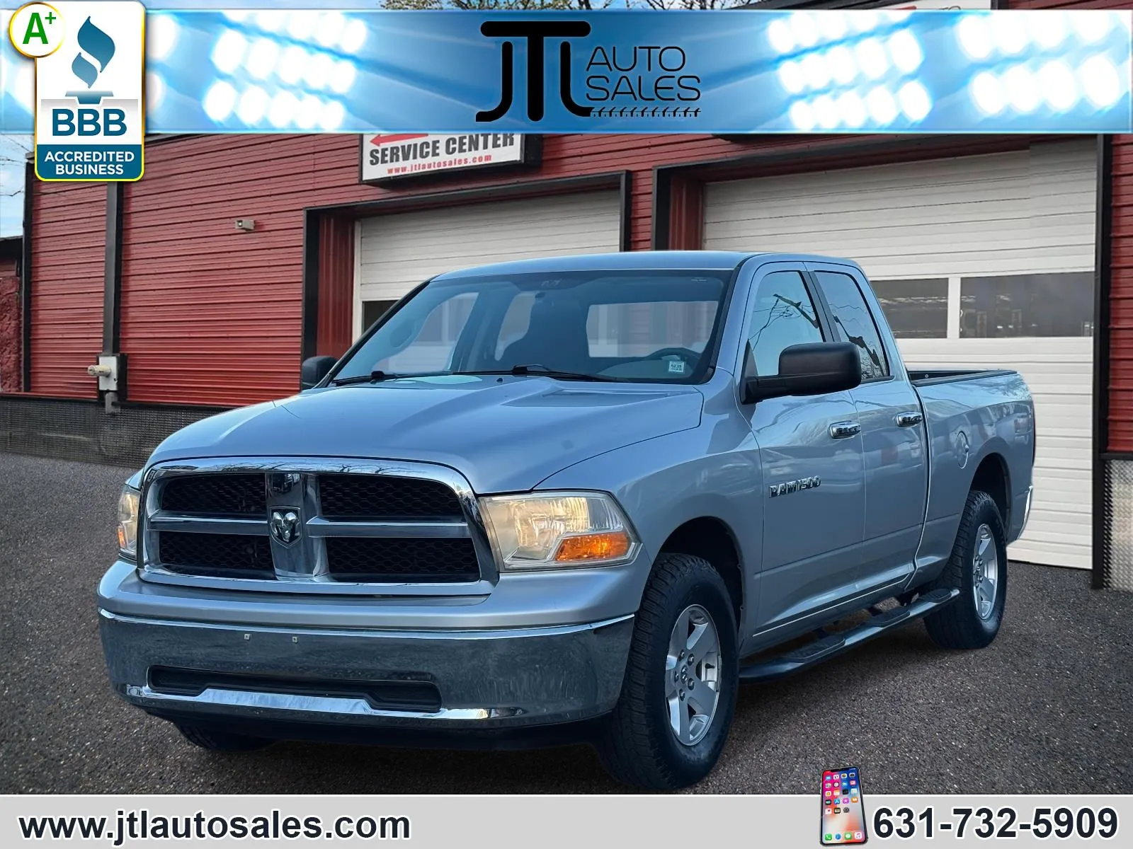 Silver 2011 Ram 1500 4WD Quad Cab 140.5 SLT for sale in Selden, NY