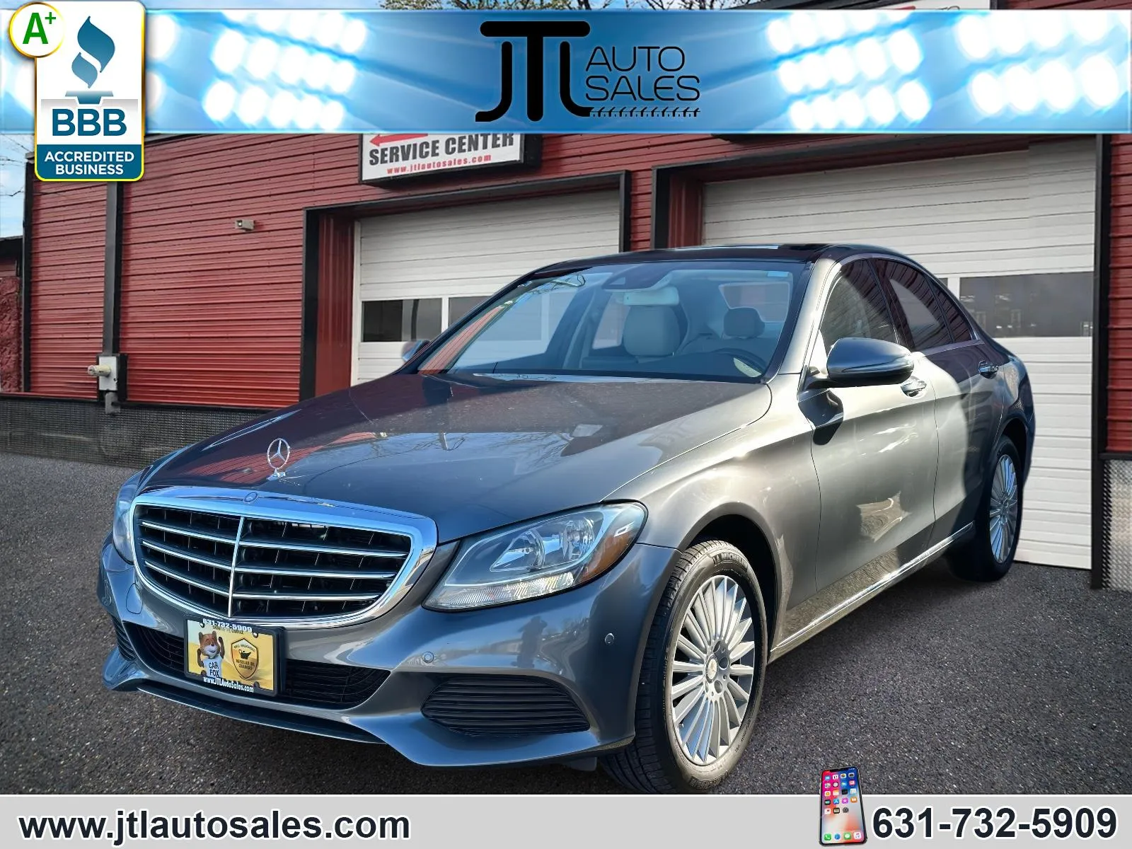 Gray 2017 Mercedes-Benz C-Class C 300 4MATIC Sedan with Sport Pkg for sale in Selden, NY