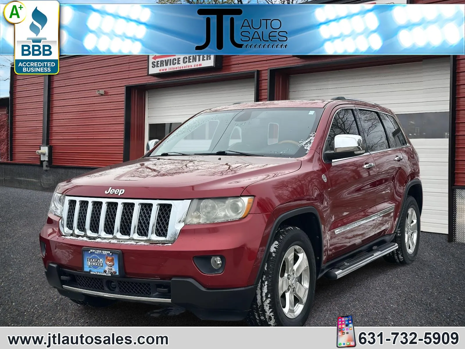 Red 2012 Jeep Grand Cherokee 4WD 4dr Overland for sale in Selden, NY