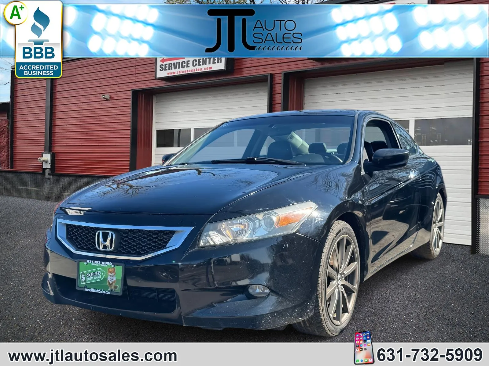 Black 2009 Honda Accord Cpe 2dr V6 Auto EX-L for sale in Selden, NY