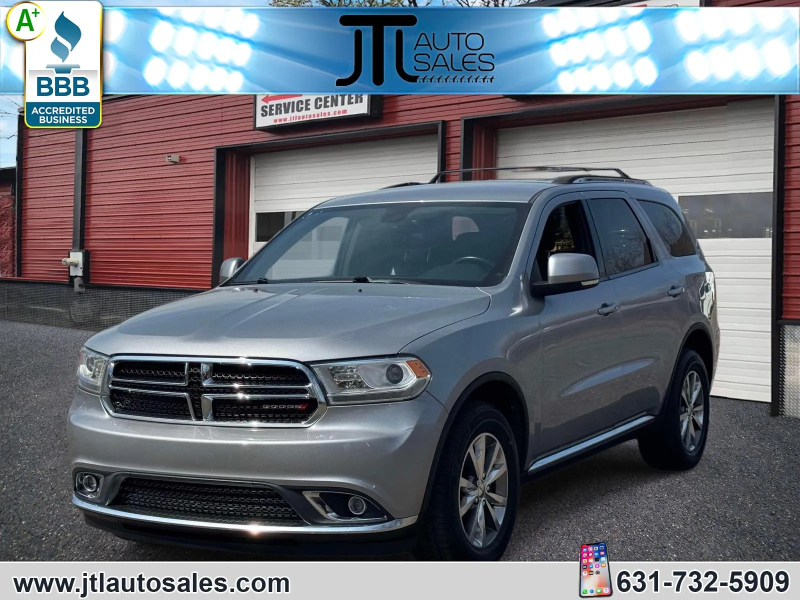 Silver 2015 Dodge Durango AWD 4dr Limited for sale in Selden, NY