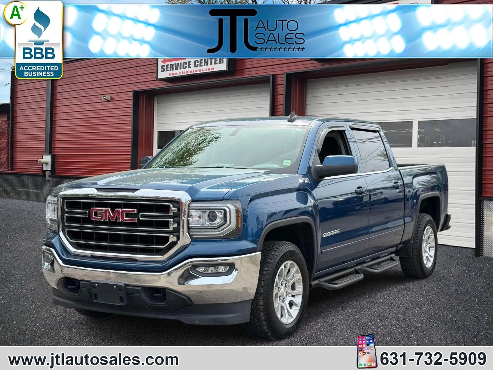 Blue 2017 GMC Sierra 1500 4WD Crew Cab 143.5 SLE for sale in Selden, NY