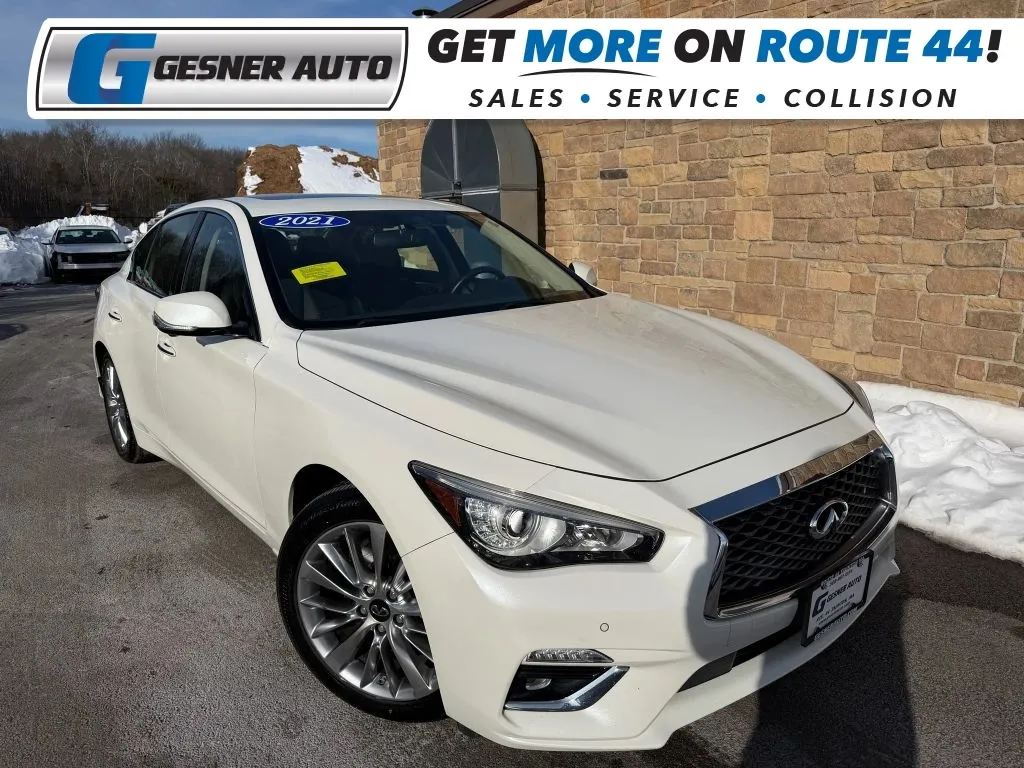 White 2021 INFINITI Q50 LUXE Sedan 4D for sale in Taunton, MA