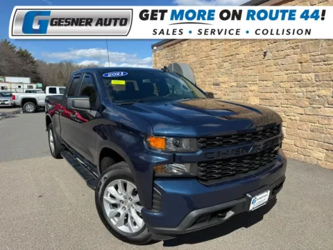 Blue 2021 Chevrolet Silverado 1500 Double Cab Custom Pickup 4D 6 1/2 ft for sale in Taunton, MA