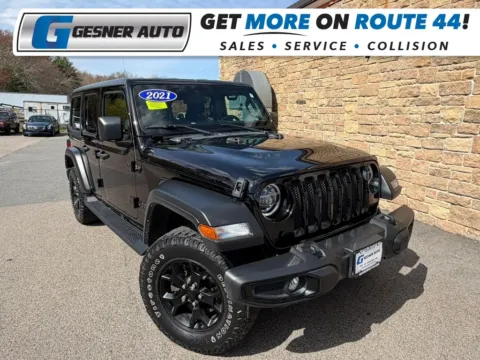 Black 2021 Jeep Wrangler Unlimited Willys Sport Utility 4D for sale in Taunton, MA