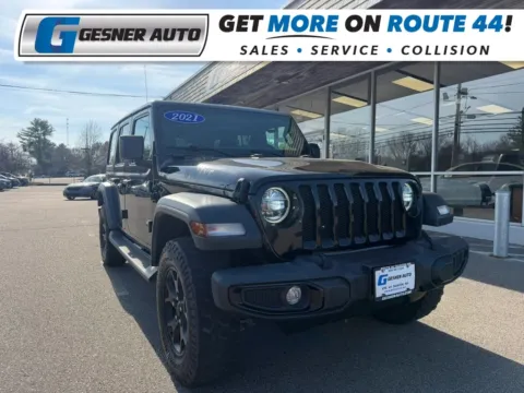 Black 2021 Jeep Wrangler Unlimited Willys Sport Utility 4D for sale in Taunton, MA