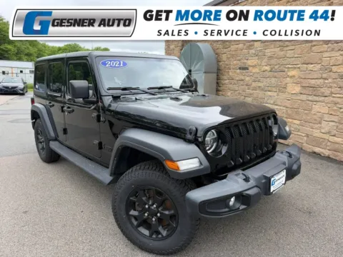 Black 2021 Jeep Wrangler Unlimited Willys Sport Utility 4D for sale in Taunton, MA