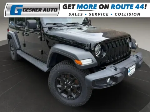 Black 2021 Jeep Wrangler Unlimited Willys Sport Utility 4D for sale in Taunton, MA