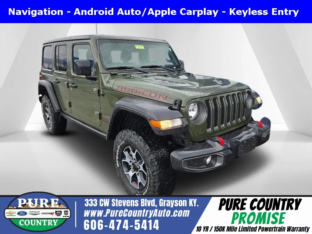 Green 2021 Jeep Wrangler Unlimited Rubicon for sale in Grayson, KY