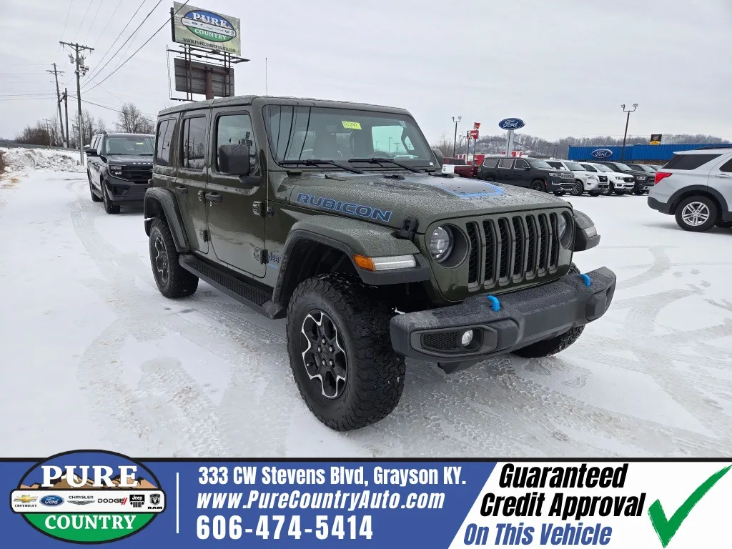 Green 2023 Jeep Wrangler Rubicon 4xe for sale in Grayson, KY
