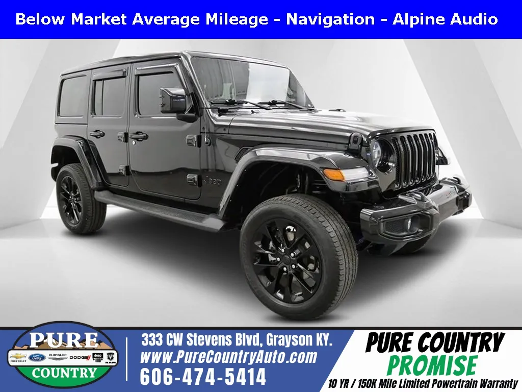 Black 2021 Jeep Wrangler Unlimited Sahara High Altitude for sale in Grayson, KY