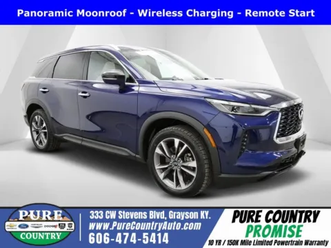 Blue 2023 INFINITI QX60 LUXE for sale in Grayson, KY