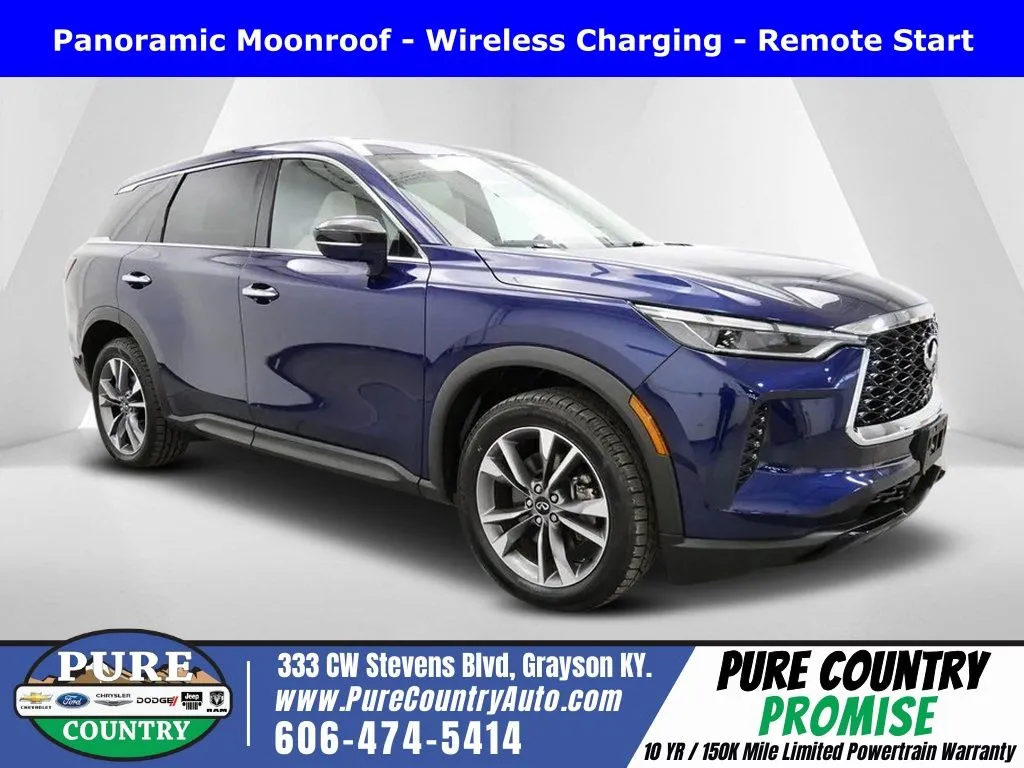 Blue 2023 INFINITI QX60 LUXE for sale in Grayson, KY