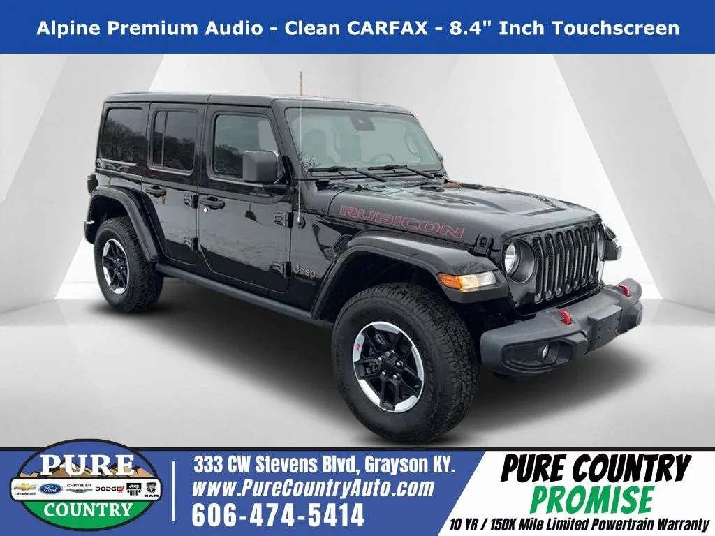 Black 2021 Jeep Wrangler Unlimited Rubicon for sale in Grayson, KY