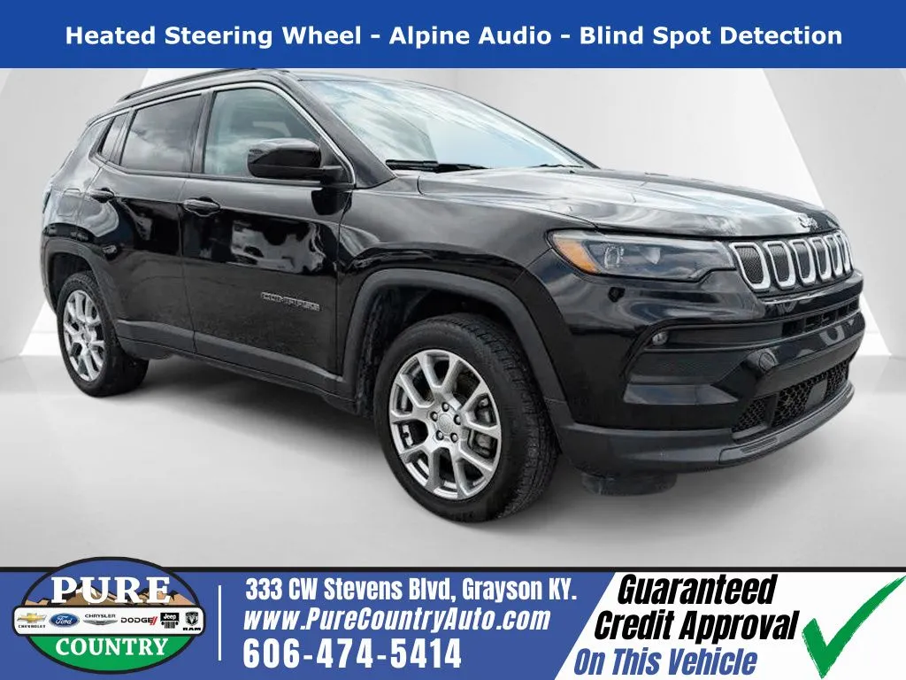 Black 2022 Jeep Compass Latitude Lux for sale in Grayson, KY