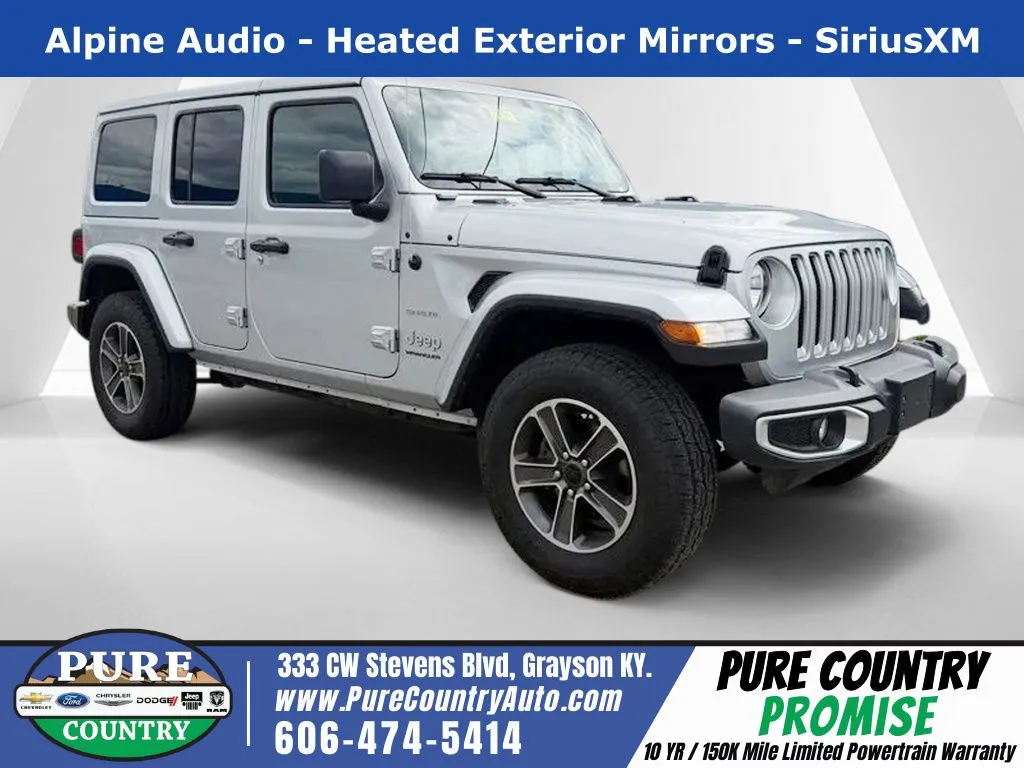 Silver 2023 Jeep Wrangler Sahara for sale in Grayson, KY