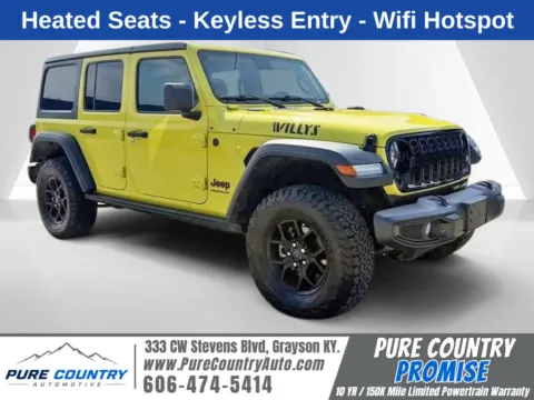 Yellow 2024 Jeep Wrangler Willys for sale in Grayson, KY