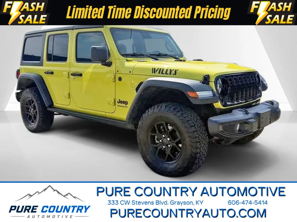 Yellow 2024 Jeep Wrangler Willys for sale in Grayson, KY