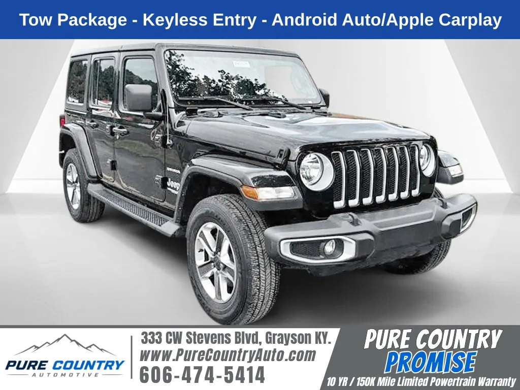 Black 2021 Jeep Wrangler Unlimited Sahara for sale in Grayson, KY