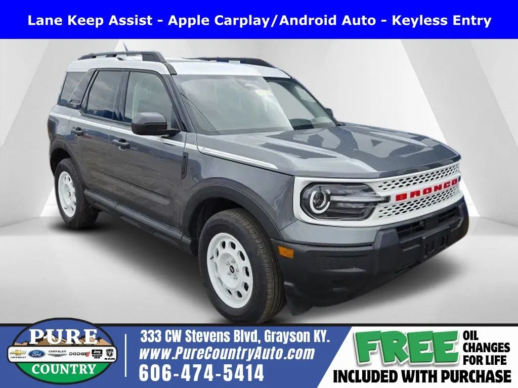 Gray 2025 Ford Bronco Sport Heritage for sale in Grayson, KY