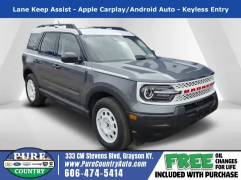 Gray 2025 Ford Bronco Sport Heritage for sale in Grayson, KY