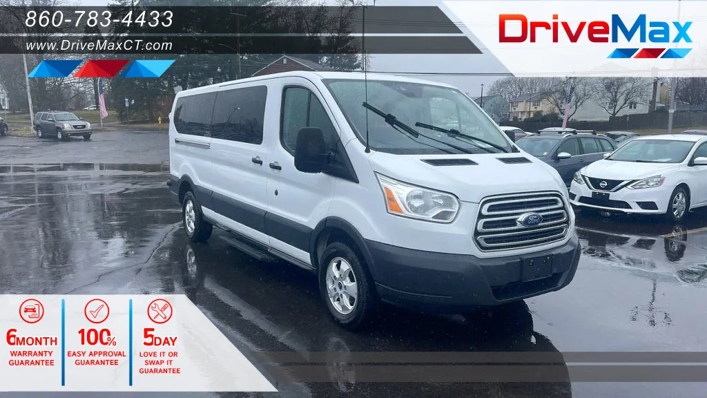White 2018 Ford Transit 350 Wagon XL w/Low Roof w/Sliding Side Door Van 3D for sale in Manchester, CT