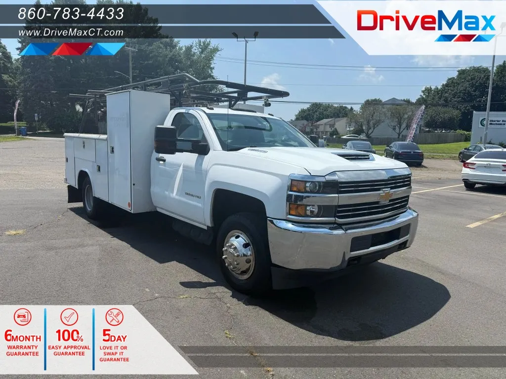 White 2018 Chevrolet Silverado 3500 HD Regular Cab Work Truck Pickup 2D 8 ft for sale in Manchester, CT