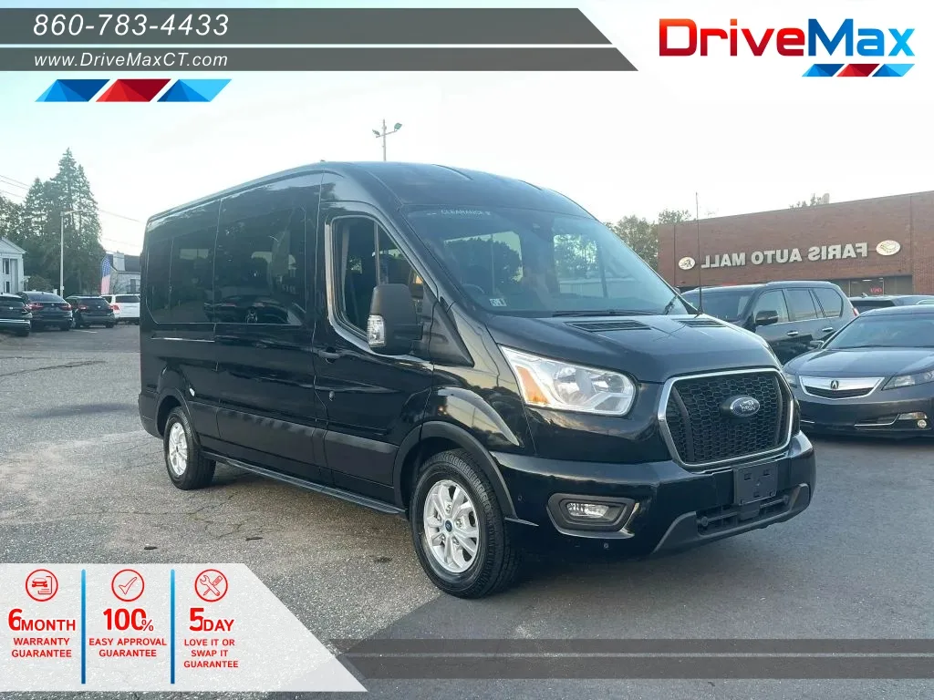 Black 2021 Ford Transit 350 Passenger Van XLT w/Medium Roof Van 3D for sale in Manchester, CT