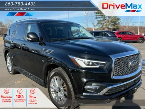 Black 2019 INFINITI QX80 LUXE Sport Utility 4D for sale in Manchester, CT