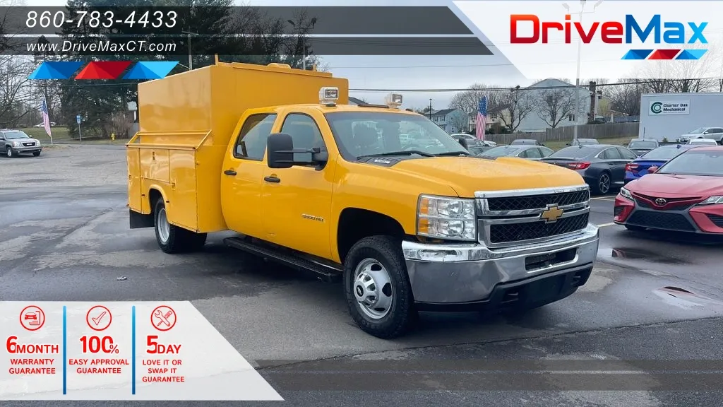 Yellow 2012 Chevrolet Silverado 3500 HD Crew Cab Work Truck Pickup 4D 8 ft for sale in Manchester, CT