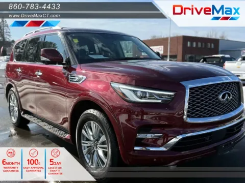 Red 2021 INFINITI QX80 LUXE Sport Utility 4D for sale in Manchester, CT