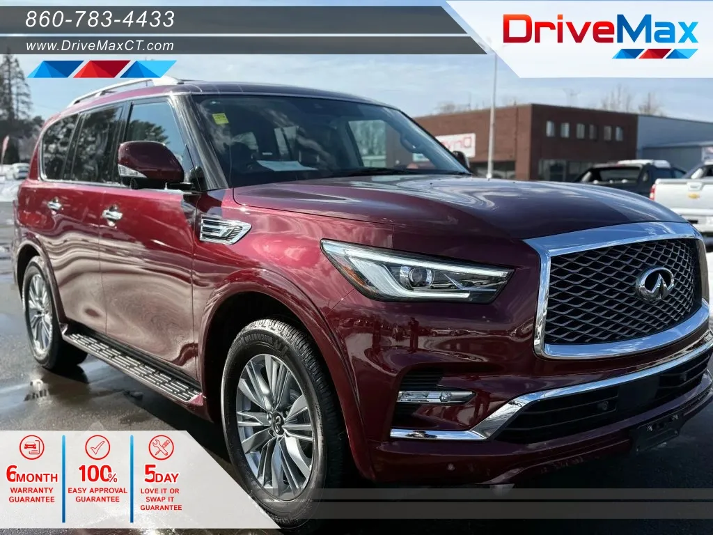 Red 2021 INFINITI QX80 LUXE Sport Utility 4D for sale in Manchester, CT