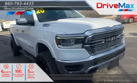 White 2020 Ram 1500 Quad Cab Laramie Pickup 4D 6 1/3 ft for sale in Manchester, CT