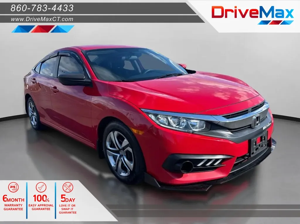Red 2016 Honda Civic LX Sedan 4D for sale in Manchester, CT
