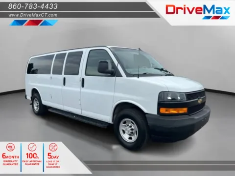 White 2022 Chevrolet Express 3500 Passenger LS Extended Van 3D for sale in Manchester, CT