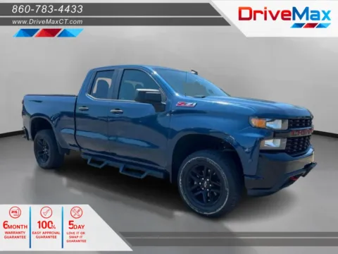 Blue 2019 Chevrolet Silverado 1500 Double Cab Custom Trail Boss Pickup 4D 6 1/2 ft for sale in Manchester, CT