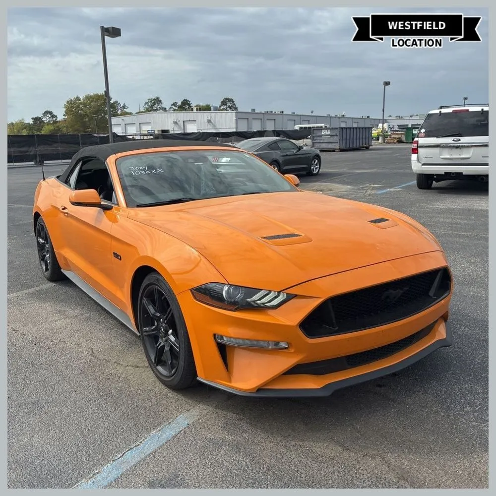 Orange 2018 Ford Mustang GT Premium for sale in Westfield, IN