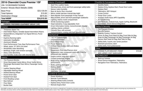 Photos of 2016 Chevrolet Cruze Premier for sale in Westfield, IN at Indy Auto Man - Westfield