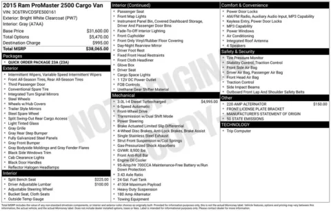 Photos of 2015 Ram ProMaster 2500 High Roof for sale in Westfield, IN at Indy Auto Man - Westfield
