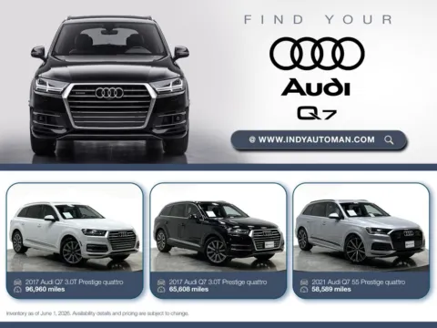 Black 2017 Audi Q7 3.0T Premium Plus quattro for sale in Westfield, IN