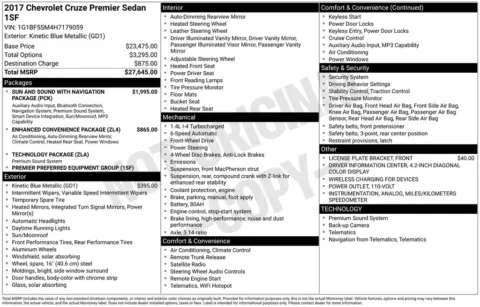 Photos of 2017 Chevrolet Cruze Premier for sale in Westfield, IN at Indy Auto Man - Westfield