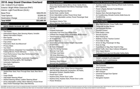 Photos of 2018 Jeep Grand Cherokee Overland for sale in Westfield, IN at Indy Auto Man - Westfield