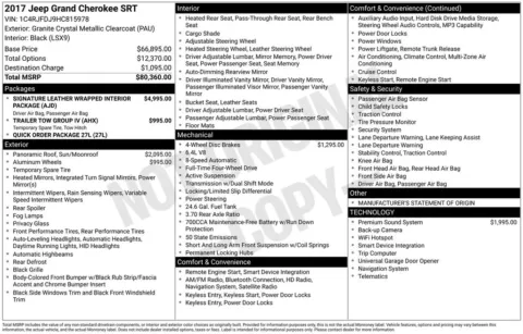 Photos of 2017 Jeep Grand Cherokee SRT for sale in Westfield, IN at Indy Auto Man - Westfield