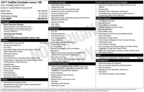 Photos of 2017 Cadillac Escalade Luxury for sale in Westfield, IN at Indy Auto Man - Westfield