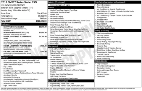 Photos of 2018 BMW 7 Series 750i for sale in Westfield, IN at Indy Auto Man - Westfield