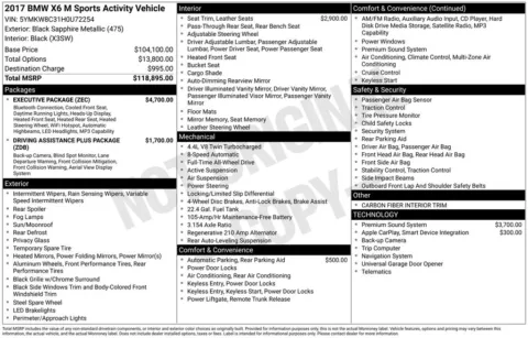 Photos of 2017 BMW X6 M for sale in Westfield, IN at Indy Auto Man - Westfield