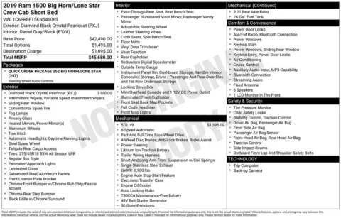 Photos of 2019 Ram 1500 Big Horn/Lone Star for sale in Westfield, IN at Indy Auto Man - Westfield