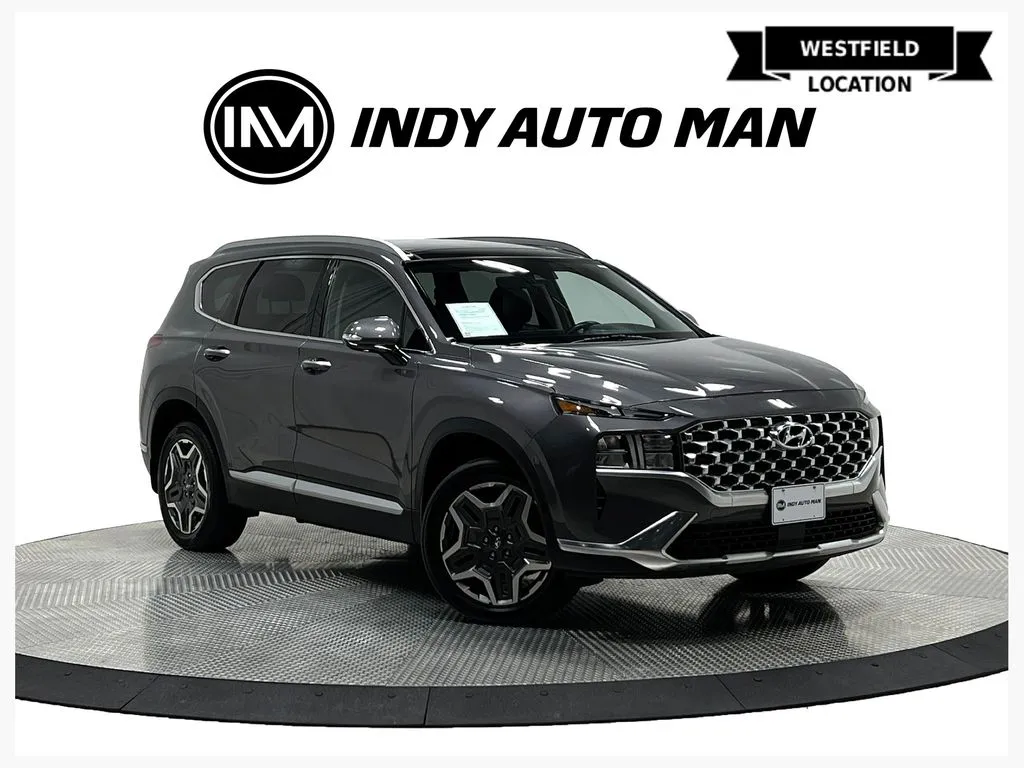 Gray 2021 Hyundai Santa Fe Hybrid SEL Premium for sale in Westfield, IN