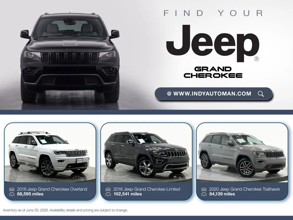 Black 2020 Jeep Grand Cherokee Overland for sale in Westfield, IN